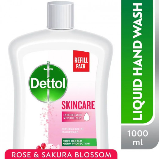 Dettol Skin Care Liquid Hand Wash Rose and Sakura Blossom, 1L