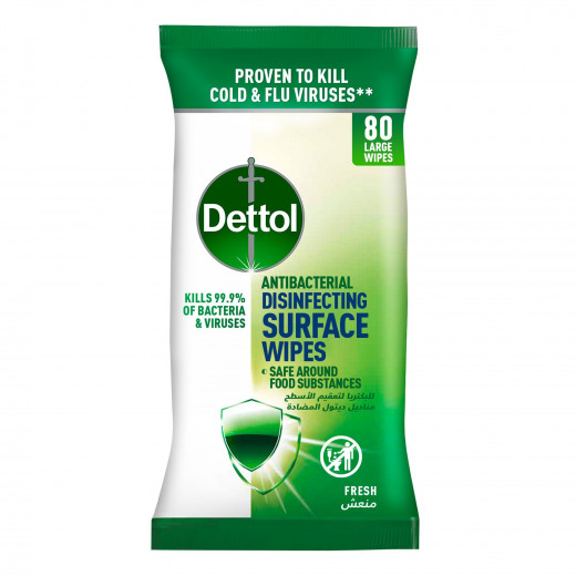 Dettol Fresh Disinfecting Surface Wipes 80 Sheets