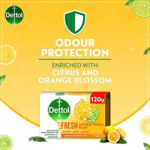 Dettol Fresh Anti-Bacterial Bathing Soap Bar for Effective Germ Protection, 165g