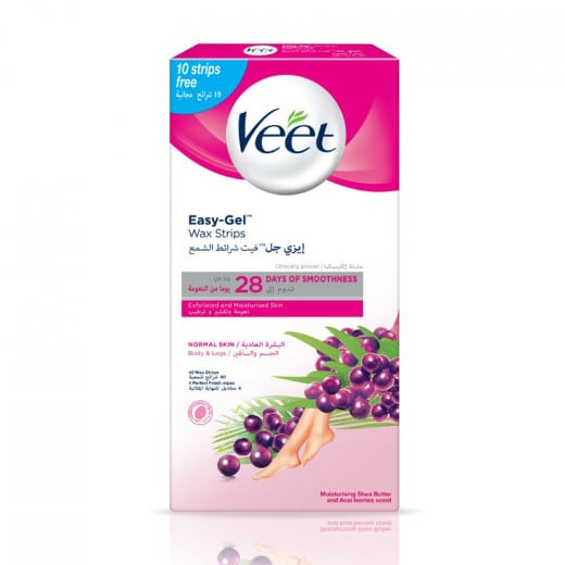 Veet Hair Remover Cold Wax Strips Normal Skin, 40 Strips