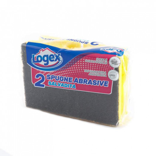 Logex Scouring Pads Two Pieces + Sponge Grips
