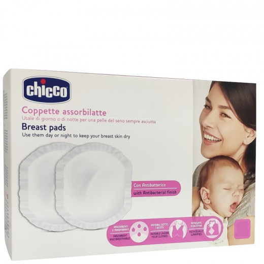 Chicco Antibacterial Breast Pads - 30 Pieces