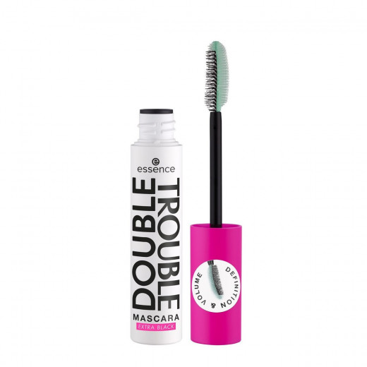 Essence Double Trouble Extra Black Waterproof Mascara, Pink Color