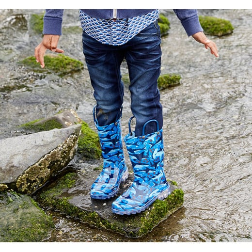 حذاء المطر للأطفال، باللون الأزرق، مقاس 24 من ويسترن شيف
