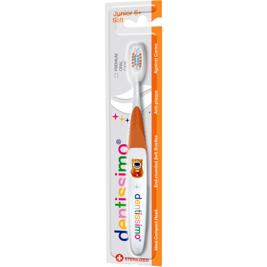 Dentissimo Kids Soft Junior Toothbrush for Gentle Cleansing, Ages 6+ Years, Assorted Color