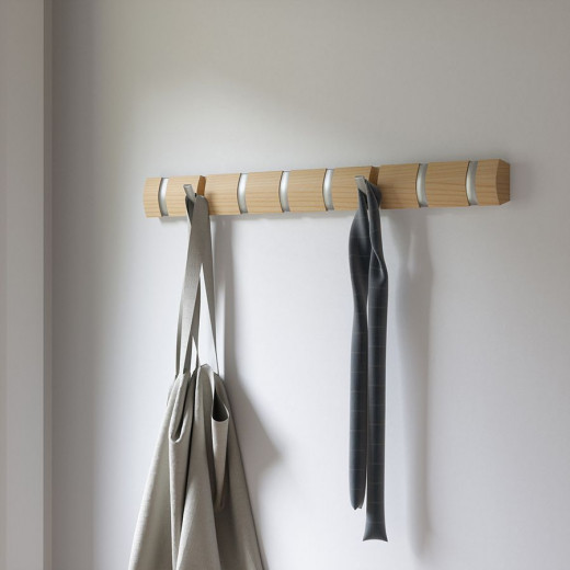 Umbra flip hooks wall rail, beige color