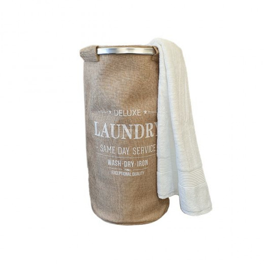 Weva ringo foldable laundry basket, dark beige