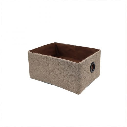 Weva hammer foldable textile storage basket ,beige, 19x26x13 cm
