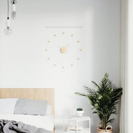 ساعة حائط بتصميم عصري, لون أبيض من أومبرا