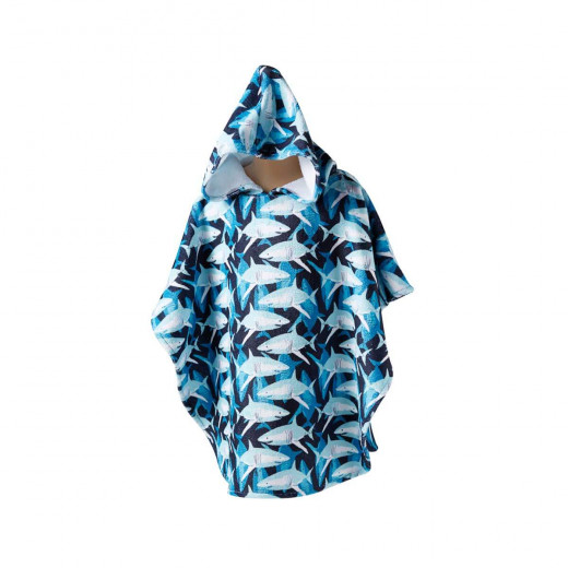 Slipstop Jack Poncho Towel for Kids, Shark Design