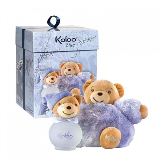 Kaloo Eau De Senteur Spray and Free Fluffy Bear, Blue Color, 100Ml