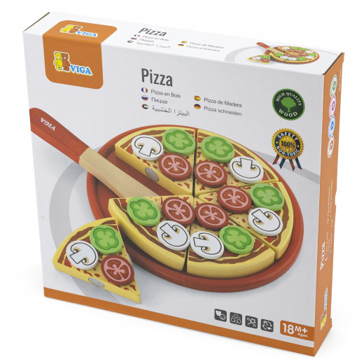 لعبة بيتزا الخشبية مع الاضافات، 28 قطعة من فيجا
