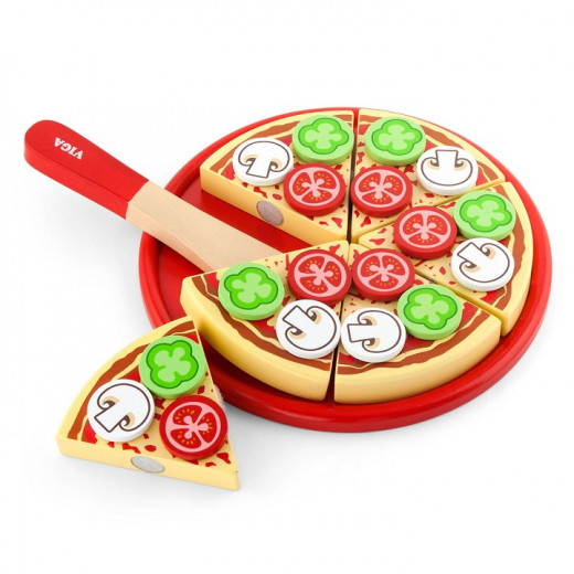Viga Wooden Take Apart Pizza With Toppings Toy, 28 Pieces