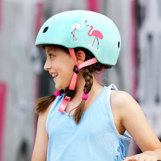Micro PC Children's Helmet, Flamingo Design, Size Small