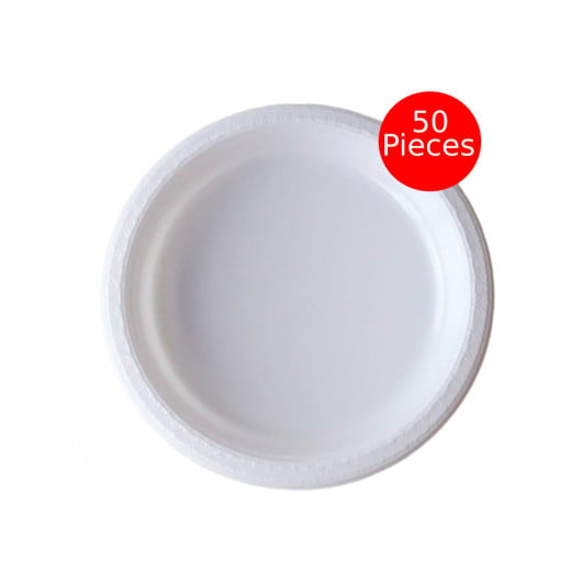 Noor Plastic Plates Economy,18 Cm , 50 Pieces
