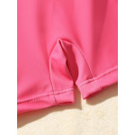 ملابس سباحة للبنات,  قطعة واحدة، بتصميم كرتوني, باللون الزهري