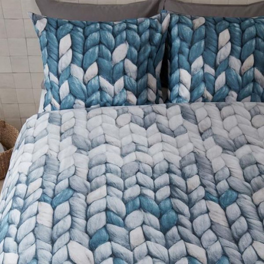 Bedding house warmly duvet cover set, navy blue color, queen size, 3 pieces