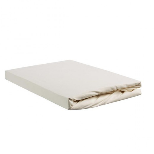 Bedding house fitted sheet set, cotton, offwhite color, twin size, 2 pieces