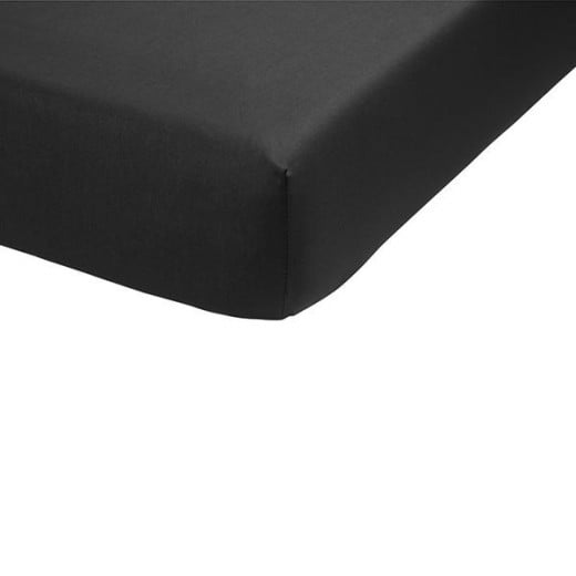 Bedding house fitted sheet set, cotton, anthracite color, queen size, 3 pieces