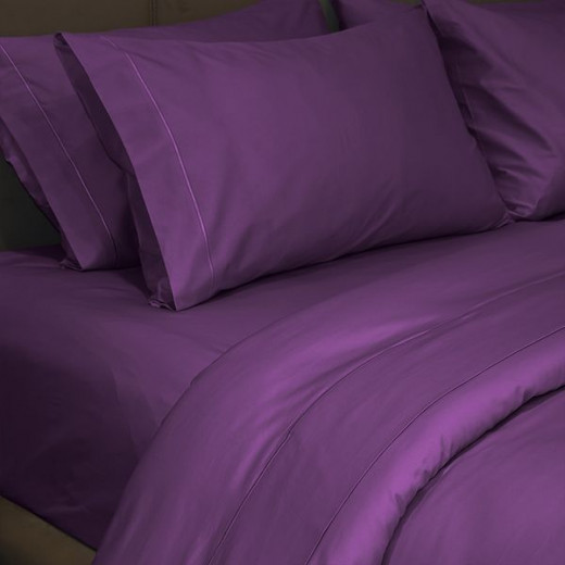 Fieldcrest plain duvet cover, cotton, dark purple color, super king size
