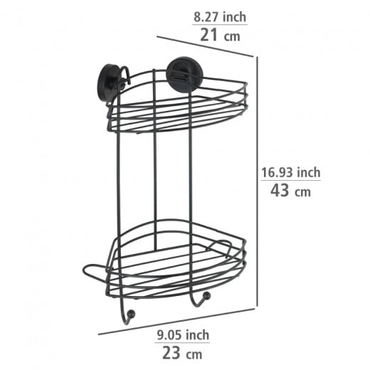 Wenko milazzo vacuum-loc rack, 2-tier, large, black