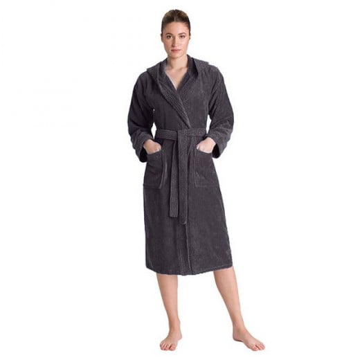 Cannon plain bathrobe, cotton, black color