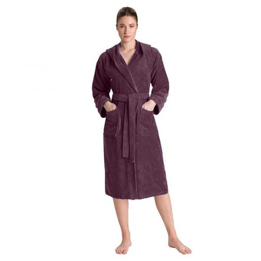 Cannon plain bathrobe, cotton, dark purple color