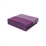 Cannon dots and stripes fitted sheet set, poly cotton, dark purple color, queen size, 3 pieces