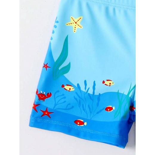 شورت سباحة للأولاد، تصميم سمكة قرش