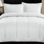 Nova home ultrastripe hotel style comforter set, white color, king size, 6 pieces