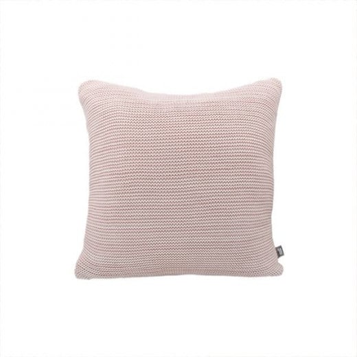 Nova home marled hand knitted cushion cover, pink and natural color
