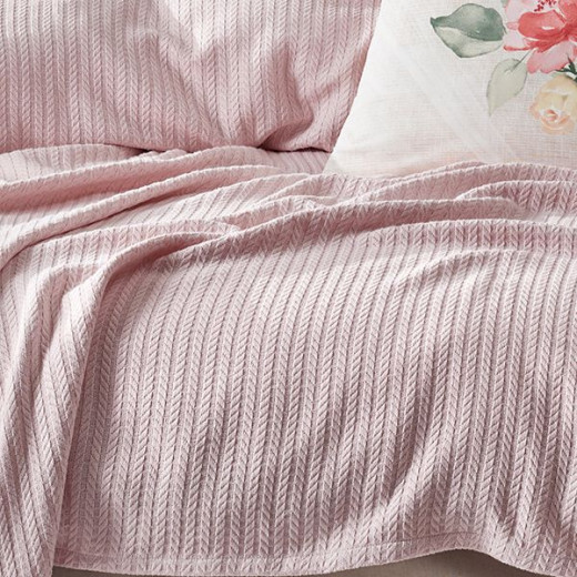 طقم كفر سرير بيكيه, باللون الزهري, حجم مجوز, 4 قطع من نوفا هوم