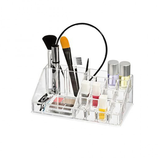 Wenko Femme Cosmetic Organizer With 16 Compartment, Clear