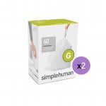 Simplehuman custom fit liners, white color, 30 liter, code g, 20 pieces