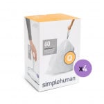 Simplehuman custom fit liners, white color, 50 to 65 liter, 20 pieces
