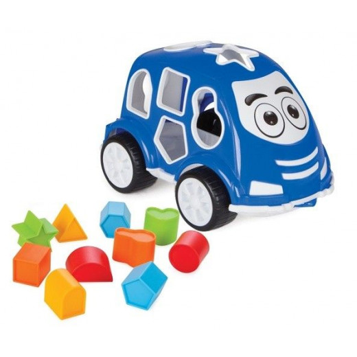 Pilsan Smart Shapes Sorting Car Toy, Blue Color, 14x21x13 Cm