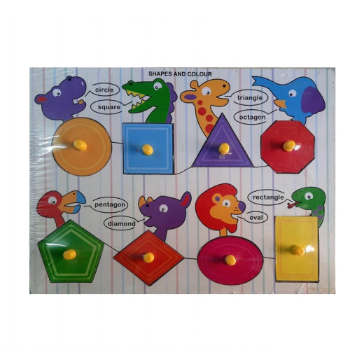 لعبة أحجية خشبية, الأشكال والالوان, 8 قطع