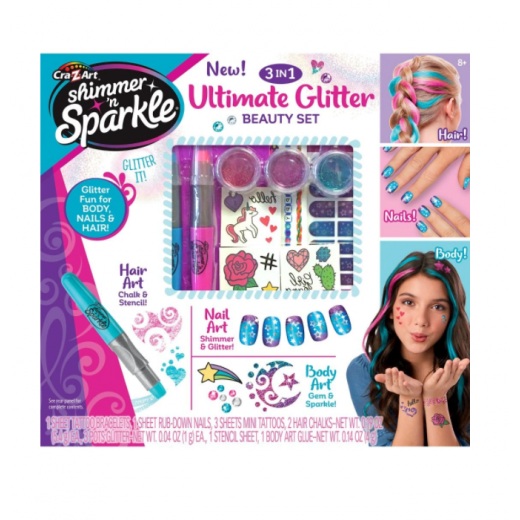 CRA-Z-ART Shimmer N Sparkle New Ultimate Glitter Beauty Set