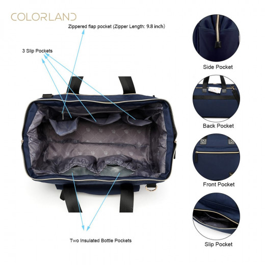 Colorland Diaper Bag Tote, Dark Blue Color