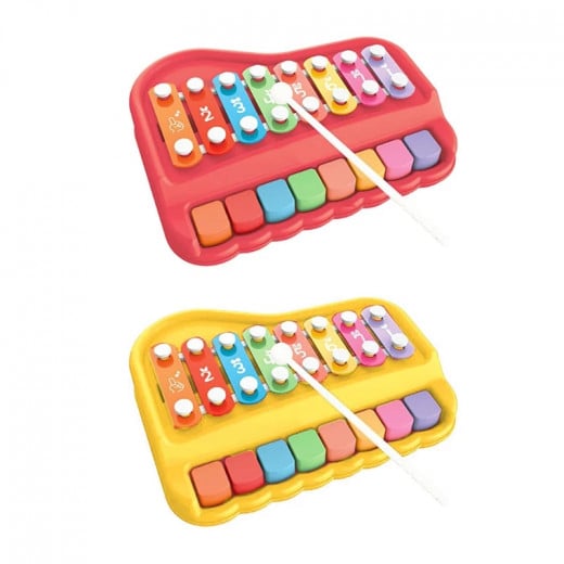 لعبة بيانو إكسيليفون للأطفال, 2 في 1, بألوان متنوعة