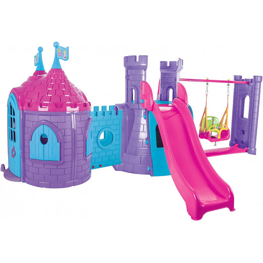 Pilsan Castle Swing And Slide With Tower, Purple Color, 234 x 400 x 168 Cm + Dumyah 150 JOD Cashback