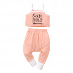 Girls Cami Top and Sweatpants, Letter Graphic Contrast Binding