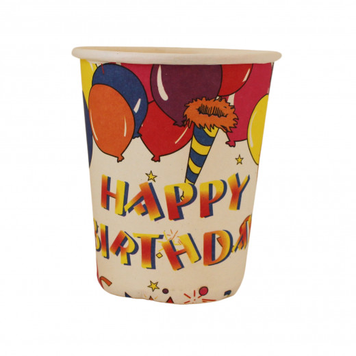 Disposable Paper Cups, White Balloon Design