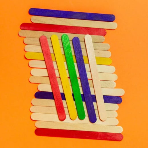 Bazic Jumbo Colored Craft Stick, 50 Sticks