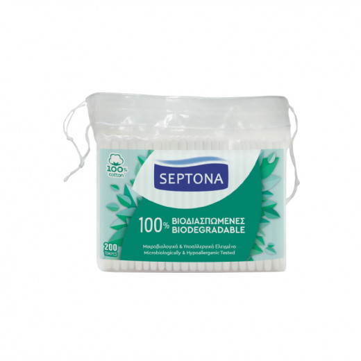 Septona Biodegradable Cotton Ear Buds Refill, 100 Pieces