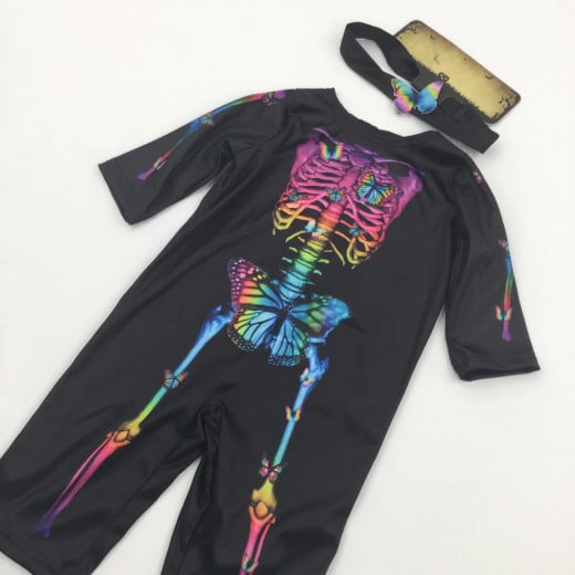 Halloween, Skeleton Design, Rainbow Color, 5, 6 Years