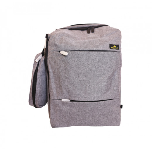 Glossy Bird Laptop Backpack With Pencil Case, Grey Color, 45 Cm