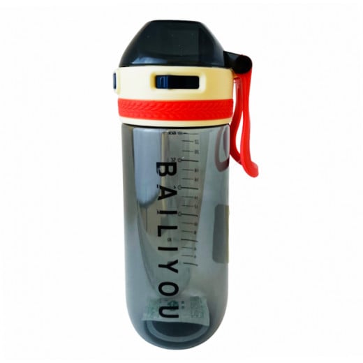 Amigo Plastic Water Bottle With Straw, Black Color, 650 Ml