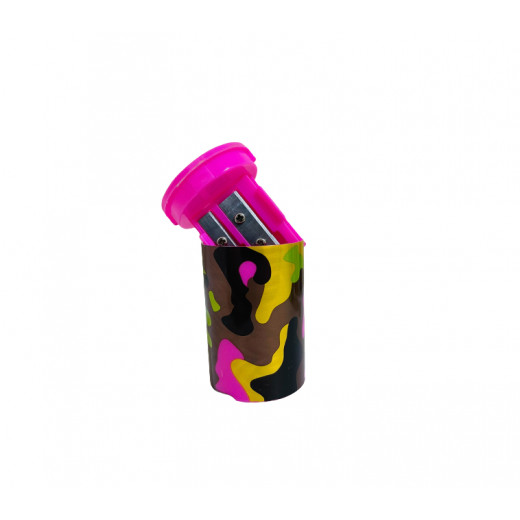 Double Sharpener, Army Design, Pink Color, 6 Cm