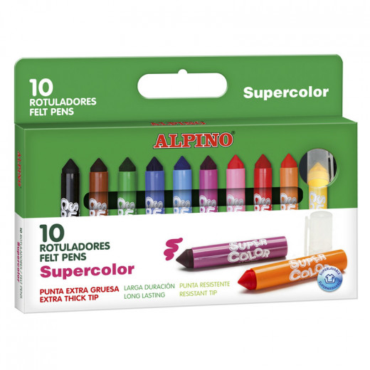 Alpino Pack Of Highlighters Felt Tip Super Color, 10 Pens